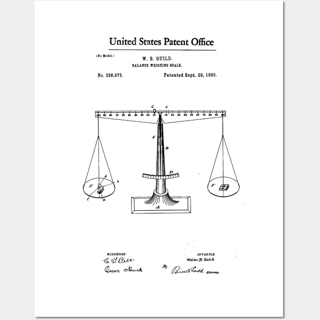 Scales of Justice Patent Black Wall Art by Luve